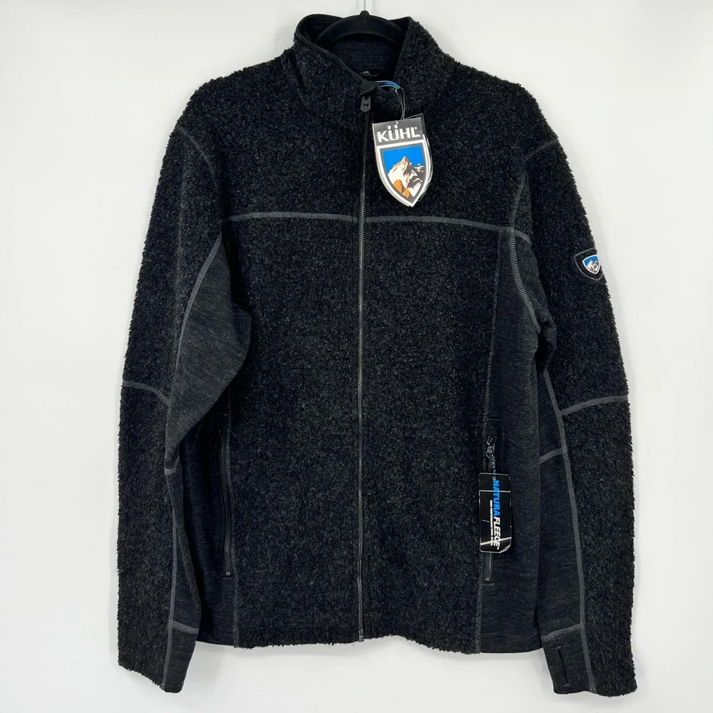 🆕 NWT KÜHL Naturafleece FZ Fleece Jacket Wool Blend Zip Closure Pockets Sz Large - Picture 1 of 14